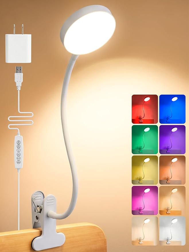 Clip on Light, 10 Colors RGB Desk Lamp by Unknown