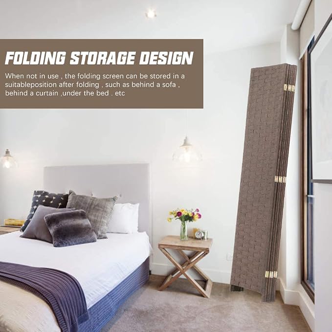 Room Dividers and Folding Privacy Screens 6 Panel 6 ft Foldable Portable Room - Image 6