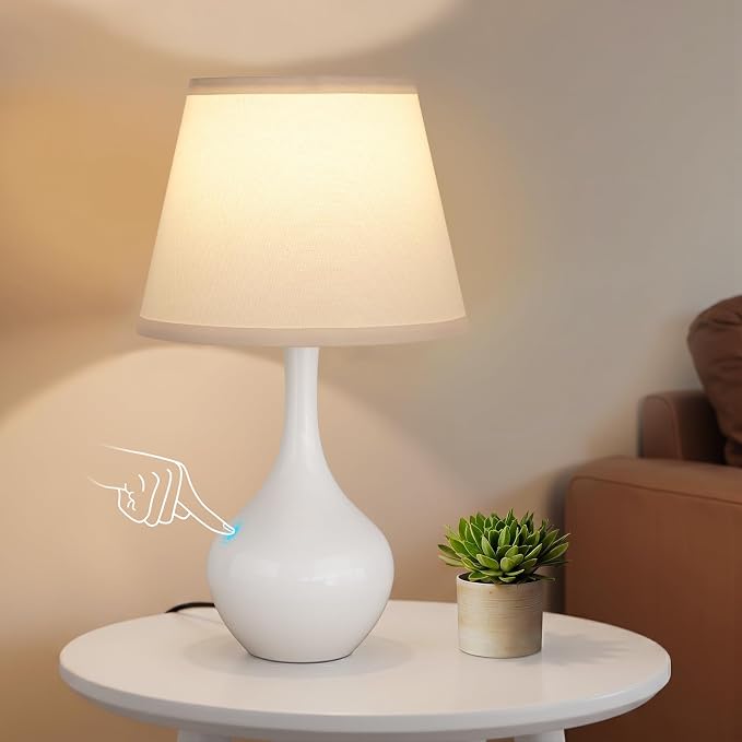16.1" Touch Table Lamp for Nightstand, 3 Way Dimmable Small Bedroom Lamp | by SeealleLighting