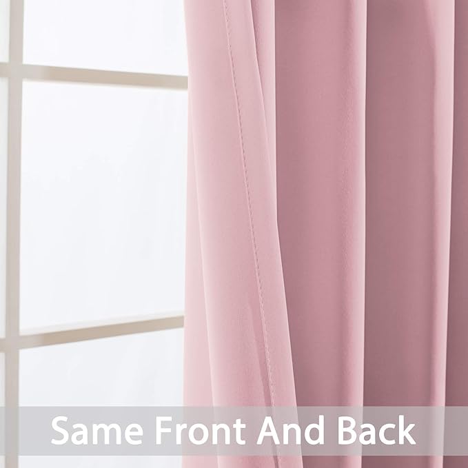 Yakamok Room Darkening Curtains 52x63 inch Long Pink-Living Room | 2 panels - Image 6