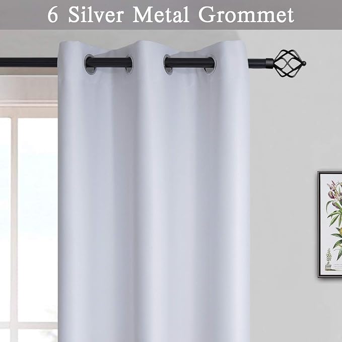 SimpleHome Ombre Gradient Black White to Gray Curtains - Image 4