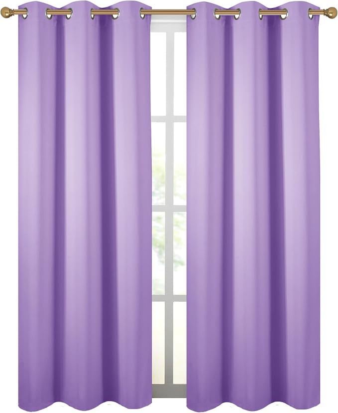 Diraysid Lavender Grommet Blackout Curtains - Image 2