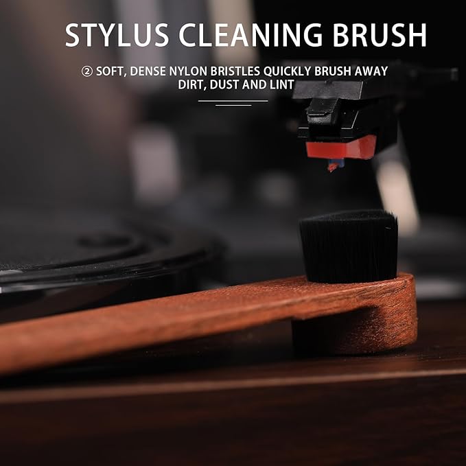 MOPIANO Record Stylus Cleaning Kit | Includes Turntable Cartridge Stylus Cleaner Gel,Anti-Static Stylus Cleaner Brush for Record Player Needles | Vinyl Record Cleaning Kit Accessories