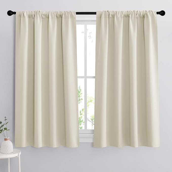RYB HOME Short Curtains for Bedroom, Room Darkening, Rod Pocket | Thermal by RYBHOME