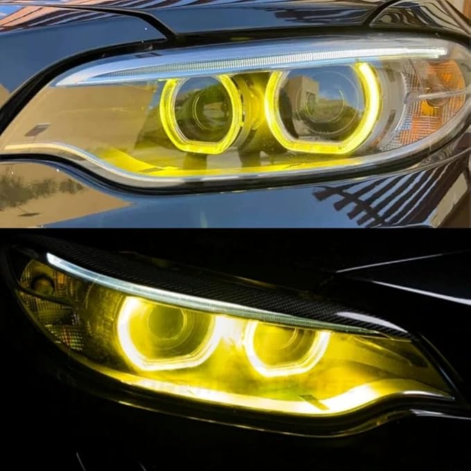 SOCAL-LED LIGHTING Yellow Angel Eye Daytime Running Light DRL Xenon Headlight Insert Diode Module LED Control Unit Fit for BMW 2014-2017 F87 F22 F23 M2 2 SERIES, Pack of 4