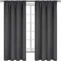 BGment Pocket Bedroom Curtains 63 Inch Long Dark Grey, Room Darkening Thermal by BGment
