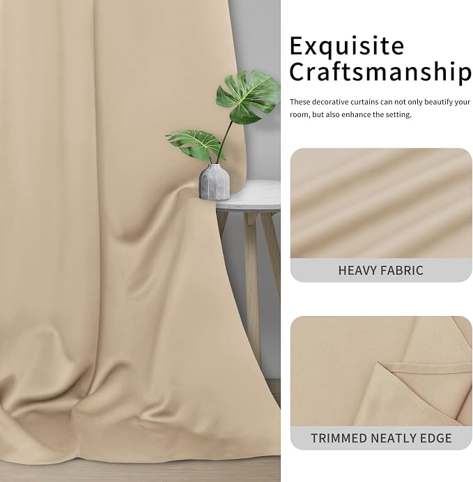 Easy-Going Thermal Grommet Blackout Curtains, 2 Panels 42x45 in, Noise Reduction - Image 5