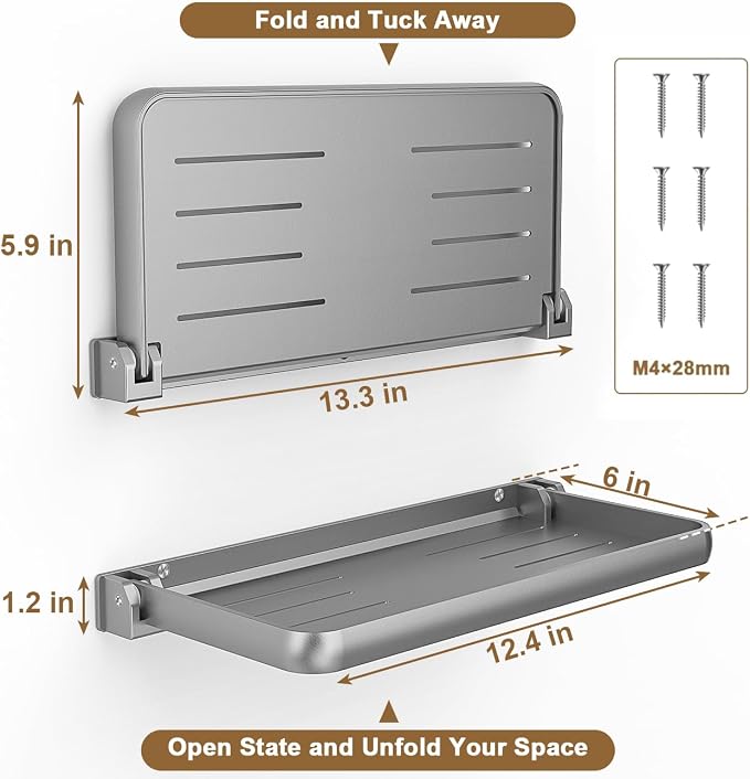 RV Aluminum Fold-Down Wall Shelf - Image 2