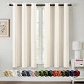 MIULEE Blackout Curtains for Bedroom 2 Panels 40 x 63 Inch Long Beige White | by MIULEE
