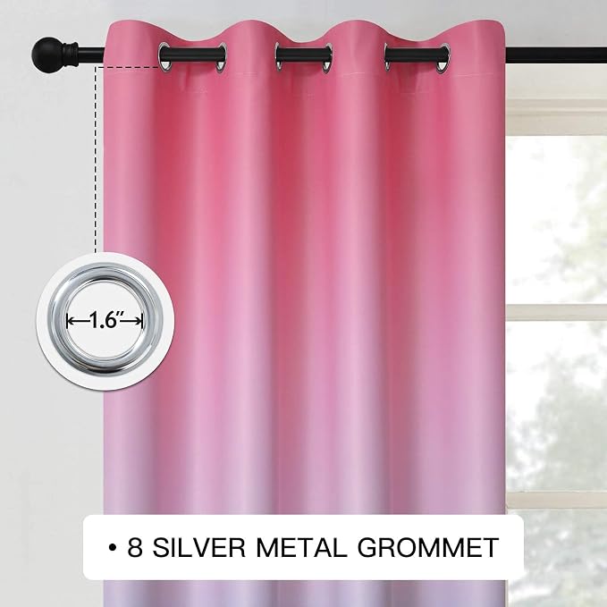 COSVIYA Grommet Ombre Room Darkening Curtains 96 inches Long - Image 3