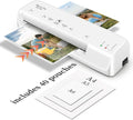 Mas & Pro Thermal Laminator Machine 9 Inch with 40 Laminating Sheets, Hot & Cold, Anti-Jam, Fast Warm-Up, 2-Roller, Portable for Home Office School, Letter Size/A4/A5/A6/Photo/Document, White