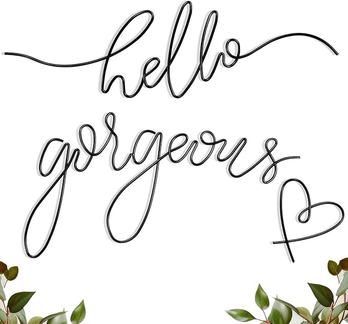Hicarer Metal Hello Gorgeous Wall Art Minimalist Wall Decor, Classic | by Hicarer