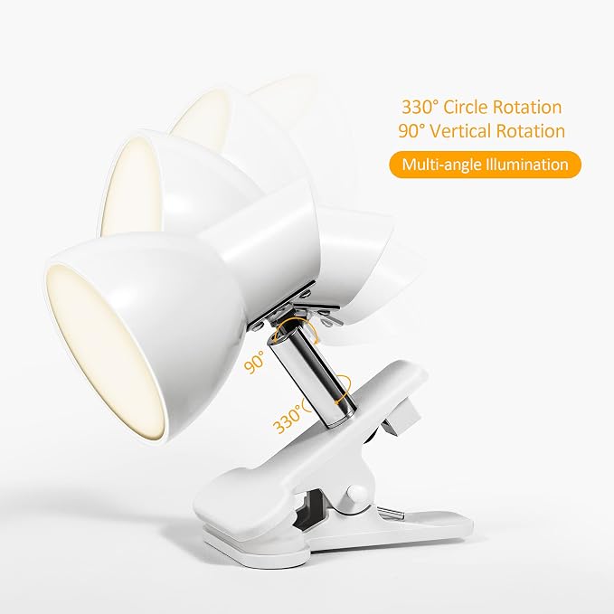 LED Small Clip Light, 5W Super Bright Reading Light, 330° Rotation Lamp - Image 3