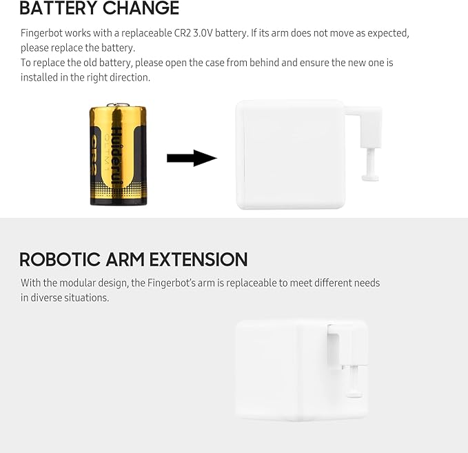 Irfora Mini BT Fingerbot Home Automation Controller with Touch Button APP Control Voice Control Schedule Timer Fingerbot Home Appliances Switch Pusher Smart Controller (BT Gateway Required)