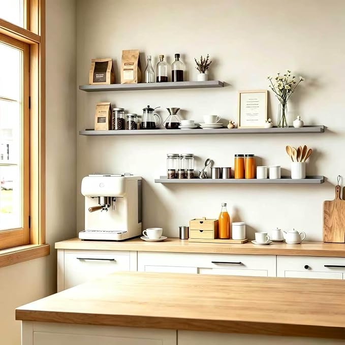 Grey Floating Shelves for Wall Decor, 30 in Shelf - Image 5
