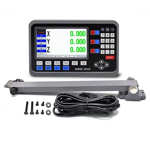 TOAUTO Digital Readout 2 Axis 3 Axis DRO Display Linear Scale 100~1000mm Precision 5um for Bridgeport/Knee Milling Lathe EDM Mill Machine (3 Axis DRO-LCD)
