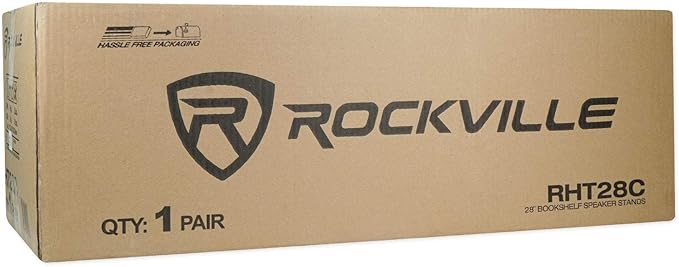 Rockville RHT28C 28" 2-Tone Bookshelf Speaker Stands Surround Sound Home Theater