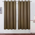 Brown Thermal Blackout Curtains/52 x 72 Inch/Set of 2 Panels Room Darkening by Lemomo
