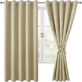 Blackout Curtains for Bedroom, Light Beige, 60 x 72 Inch, 2 Panels | Thermal by Hiasan