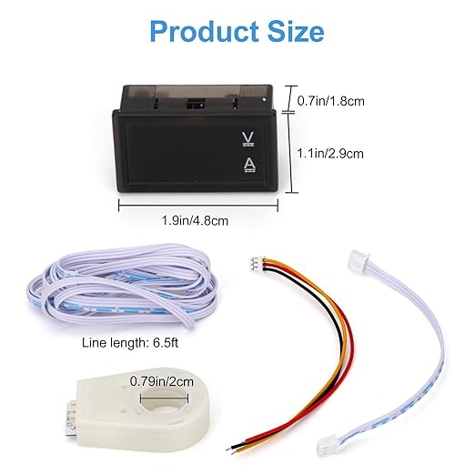 Linkstyle DC 5V-100V & 100A Digital Amp Voltage Meter, Dual Display Current Voltage Meter Gauge with Hall Effect Sensor Transformer