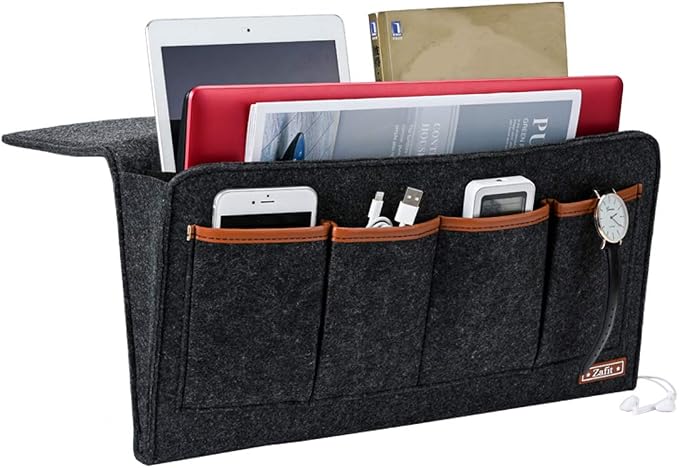 Zafit Bedside Caddy, 7 Pockets Large Size Bedside Organizer Caddy - Image 3
