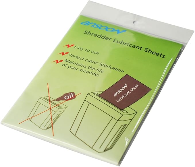 Ansoon Paper Shredder Lubricant Sheets, Paper Shredder Sharpening & Lubricating Sheets (12PCS)