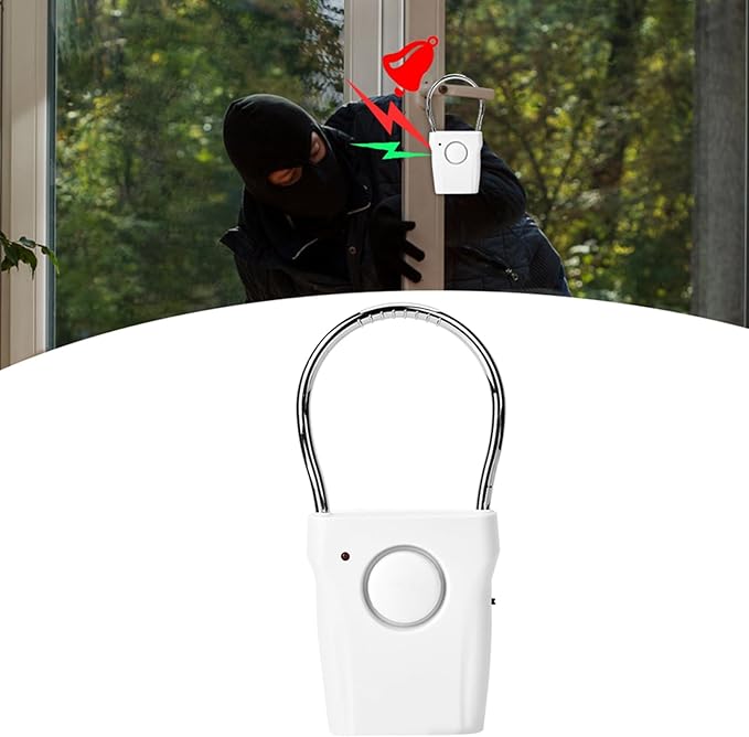 BORDSTRACT Door Handle Alarm, 120dB Vibration and Touching Triggered Portable Door and Window Alarm, for Traveling, Hotel, Apartment, Home Security