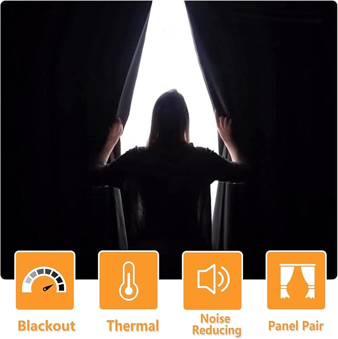Blackout Curtains for Bedroom and Living Room Christmas Red W38xL72 | Light - Image 2