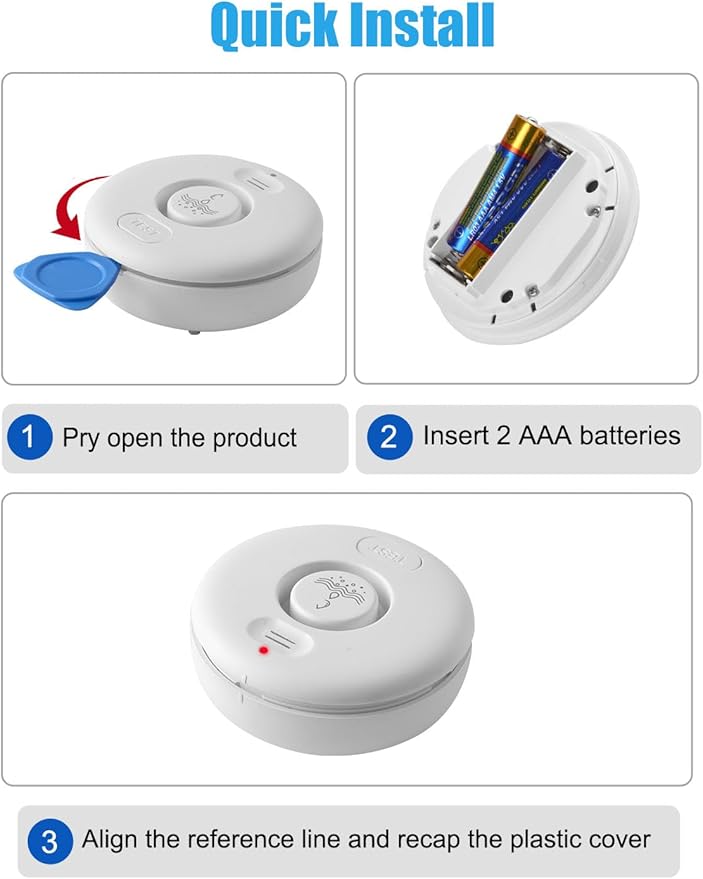 5 Pack Water Leak Alarm Detector, 120dB Loud Alert Water Sensor, IP66 Waterproof, Sensitive Leak and Drip Alert, Easy Installation for Home, Basement Flood Prevention, Bathroom, Sink, Laundry