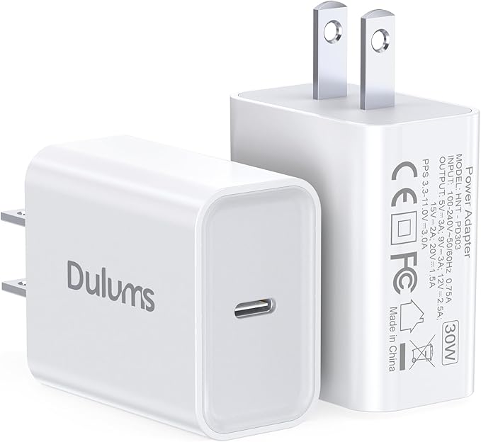30W USB C Charger, 2 Pack Wall Fast Charger Block Power Adapter Charging Cube Compatible with iPhone 16/Pro/Pro Max/Plus/15/14/13/12, iPad Air, AirPods 4/3/2/Pro, Apple Watch 10/Ultra 2, Galaxy