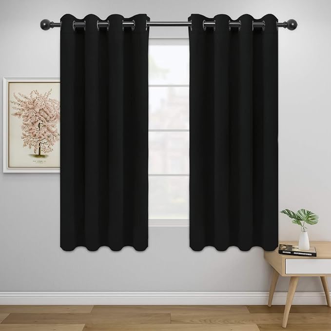 Easy-Going Thermal Grommet Blackout Curtains, 2 Panels 52x46 in, Noise Reduction by Easy-Going