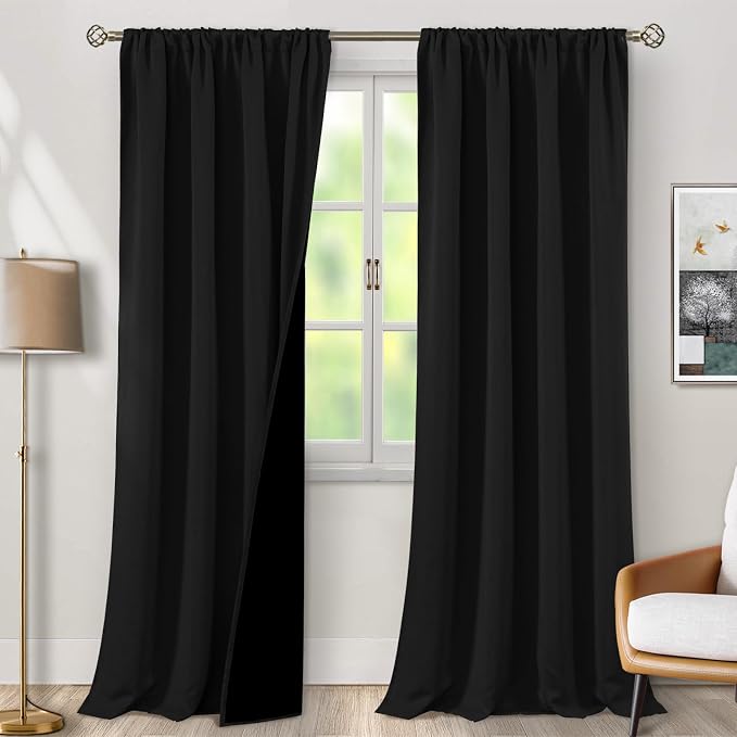 BGment Black Blackout Curtains for Living Room 95 Inch Length 2 Panels | by BGment