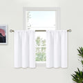 BGment Pure White Cafe Curtains 24 Inch Length- Small Half Drapes by BGment