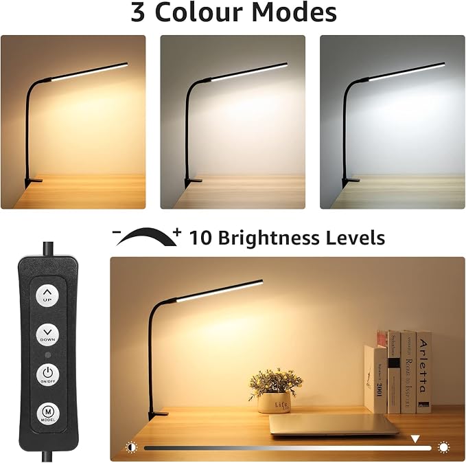 Lepro Clip on Desk Lamp, LED Reading Light - Image 2