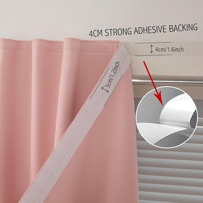 Self Adhesive Curtains, Stick Curtain Blackout Shades Window Cover Curtains - Image 7
