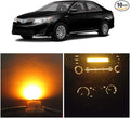 WLJH Yellow Climate Control Panel Lights A/C Dashboard Dash Heater Indicator Light Switch Led Bulbs Replacement Kit For Camry Corolla Tacoma Matrix, Pack of 10