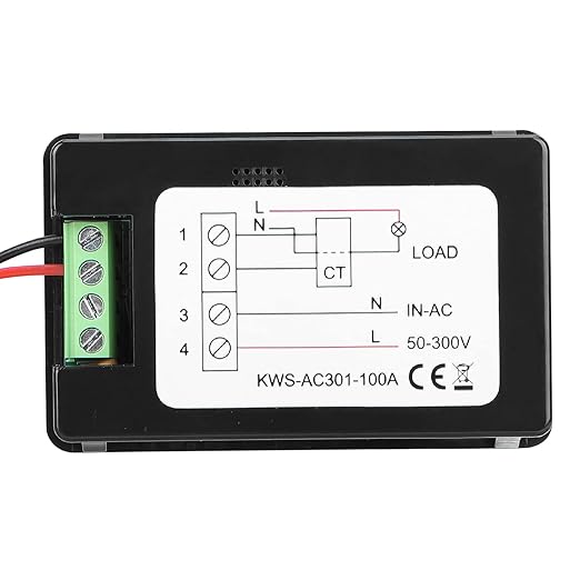 DROK AC Multimeter, 50-300V 0-100A with Open Transformer 110V 220V Voltage Current Power Electric Energy Monitor, Ampmeter Voltmeter LCD Screen for Home-use