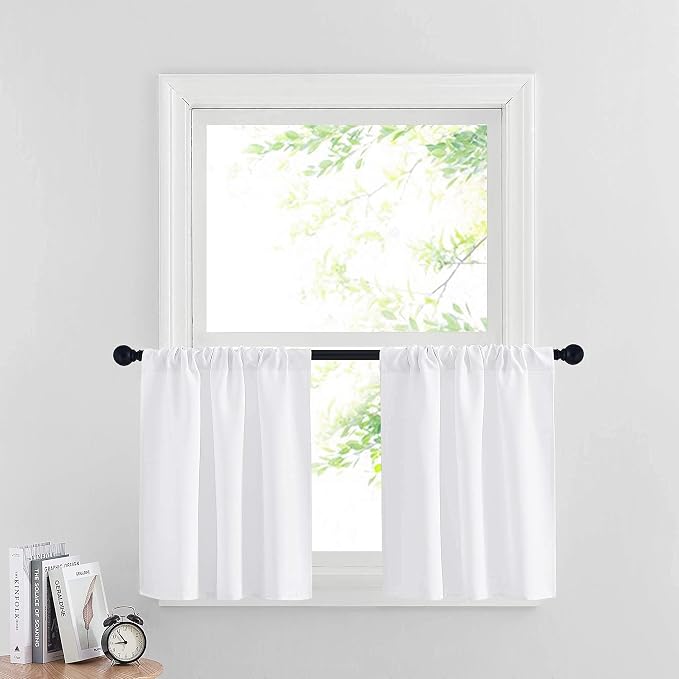 RYB HOME Cafe Curtains 24 inch Length, RV Camper Window Curtains | Short Small by RYBHOME