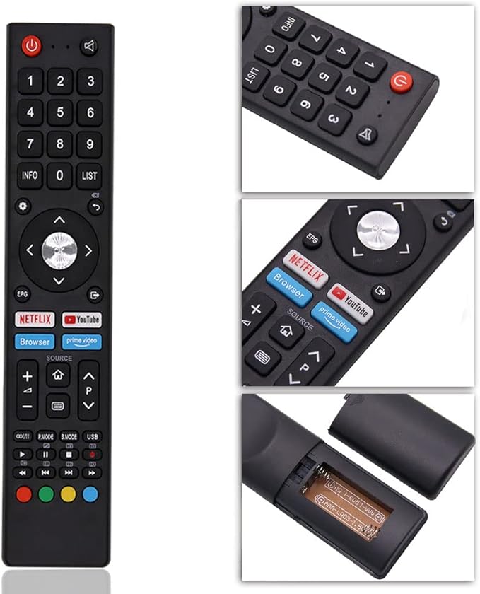 MATCOM New Smart TV Remote Control for CHIQ Smart TV U55H7A U58H7A U43H7A Controller with Aiwa Led Remote (GCBLTV02BDBIR) black