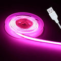 UVTaoYuan Short Led Strip Lights Pink 5V USB LED Lighting COB LED Strip Pink Flexible LED Tape Light Not Dimmable Small led, for Display Cabinet, Home DIY Lighting Room Decor TV Lights (3.28FT/1M)