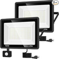 YANYCN 2 Pack 150W LED Motion Sensor Flood Light, 5000K Daylight, IP66 Waterproof, 17000 Lumens, Outdoor Security Dusk to Dawn Light for Garage, Front Porch, Barn