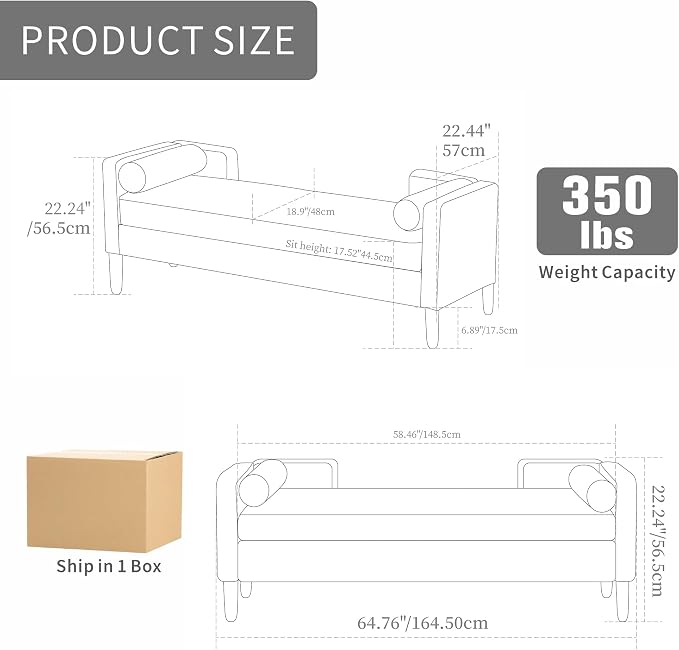 Chifee & Vingol 64.7" W Ottoman - Image 2