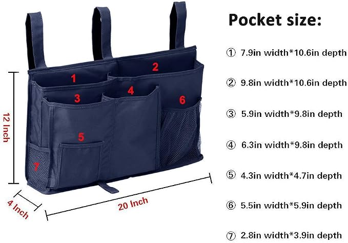 Bunk Bed Organizer, Bedside Storage Caddy, Hanging Pocket - Image 7