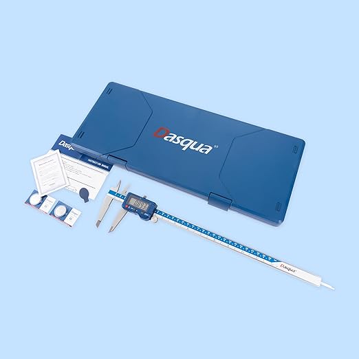 Dasqua 12”/300mm Digital Caliper, Stainless Steel Precision Measuring Tool with Advanced Dual Chip, Large LCD, Resolution 0.0005”/0.01mm, Accuracy ±0.0012”/0.03mm