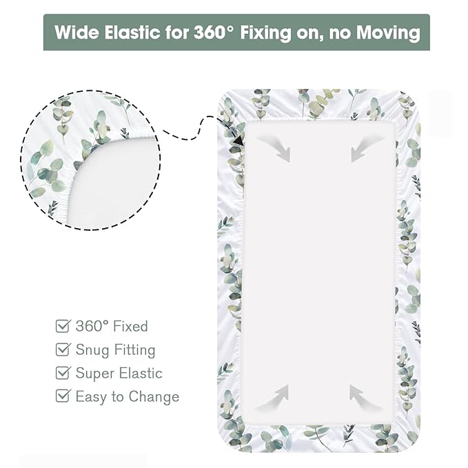 Bimocosy Crib Sheets 4 Pack, Baby Crib Sheets Fitted for Boys and Girls Breathable & Snug Fit, Soft Toddler Bed Sheets for Standard Crib Mattress Nursery Daycare Essentials, Bear Cub