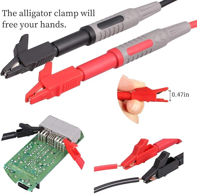 Bionso 25-Piece Multimeter Leads Kit, Professional and Upgraded Test Leads Set with Replaceable Gold-Plated Multimeter Probes, Alligator Clips, Test Hooks and Back Probe Pins.