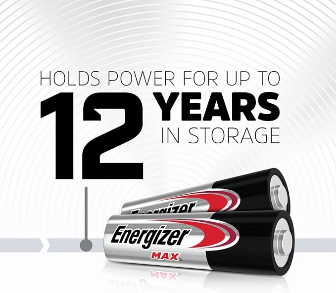 Energizer AA Batteries, 12 Count, Double A Max Alkaline Battery (Pack of 2)