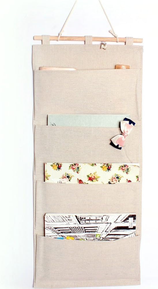 Co-link Linen/Cotton Fabric Wall Door Hanging Storage Pockets Home Organizer by Co-link