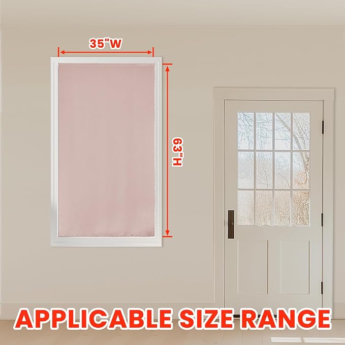 AJAZZ 100% Blackout Self Adhesive Curtains Small Window Short Temporary Black - Image 5