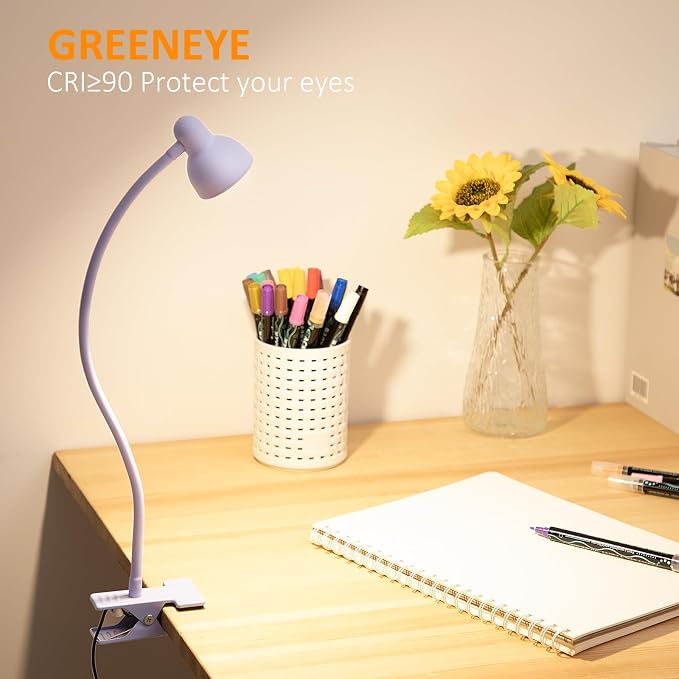LiFMIRA Desk Lamp Clip on Lamp for Bed, LED Reading Light for Bed Purple | 3 - Image 3
